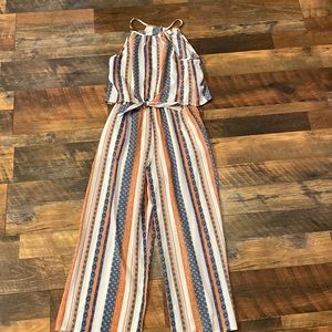 Speechless stripes jumpsuit/crop top size XS
